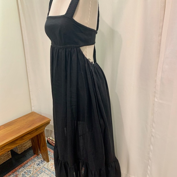 Crochet Trimmed Cutout Ramie Dress - Picture 7 of 9